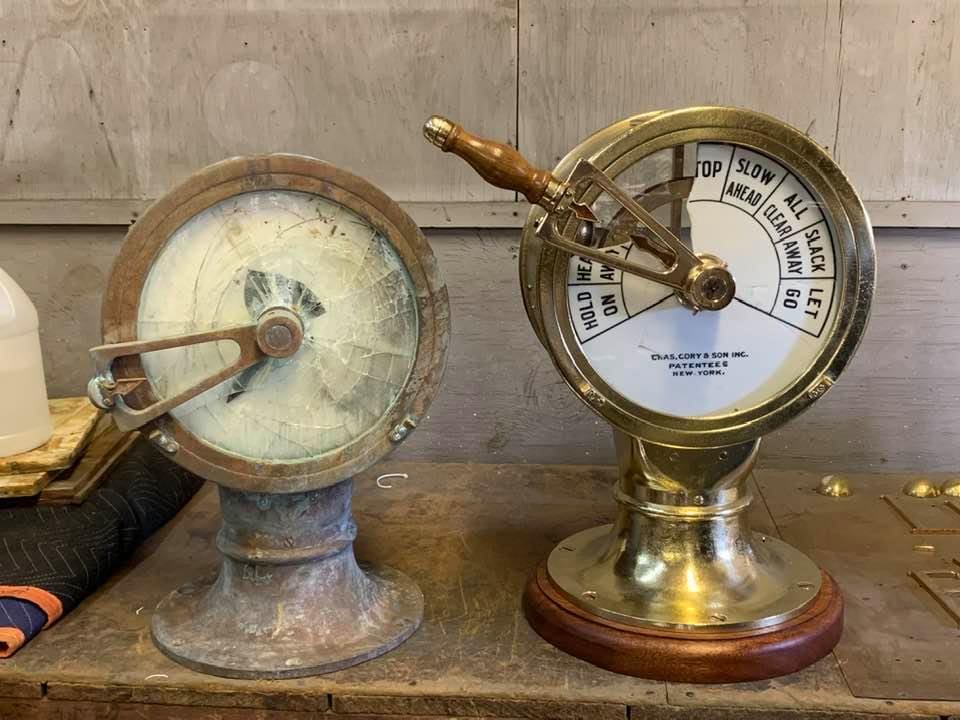 Two old style barometers on a table