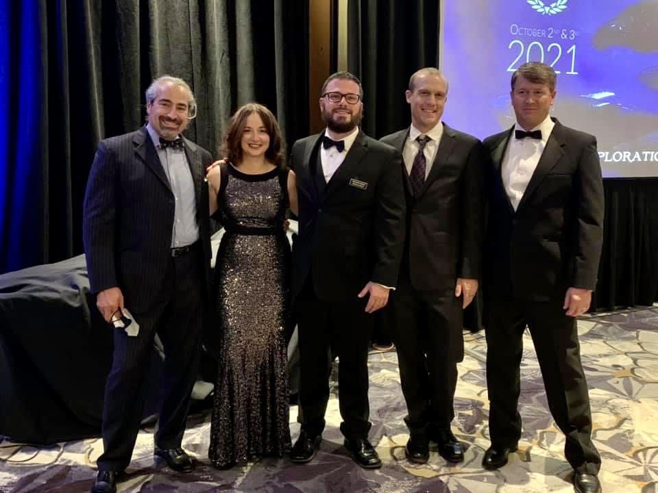 American expedition team members at the 2021 Boston Sea Rovers Film Festival premiere of their film, <i>"Lusitania's</i> Legacy." Photo © D/V Tenacious 2021.